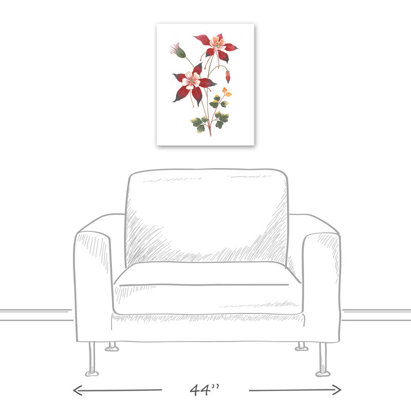 « rose et rouge floral botanique », reproduction de peinture à l’acrylique sur toile, H 10 po x l 8 po, Toile tendue