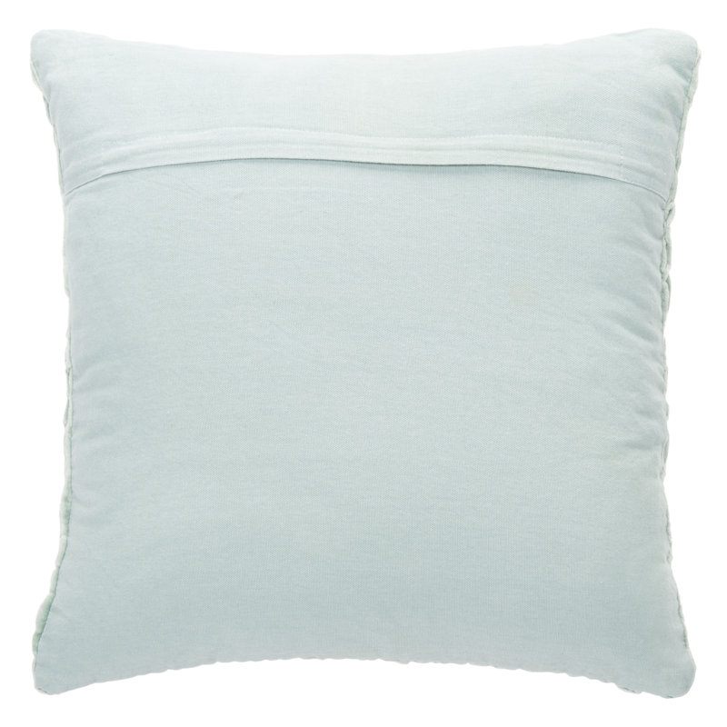 Lensa Braided Mint Green Cotton Square Decorative Pillow, 19" x 19"