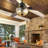 42"W Cecily LED Indoor Amber Swirl Hand-Cut Glass Ceiling Fan With Remote Control-1013585997
