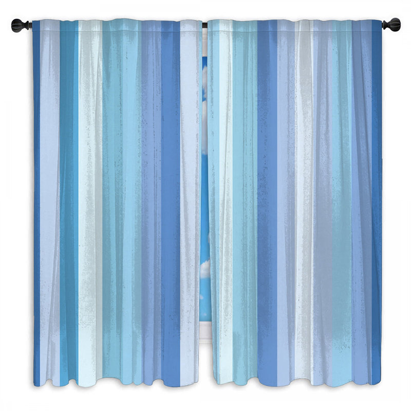 Rideaux à rayures et voilage à rayures - 2 panneaux, 56 po x 76 po - 2 panneaux, Transparent