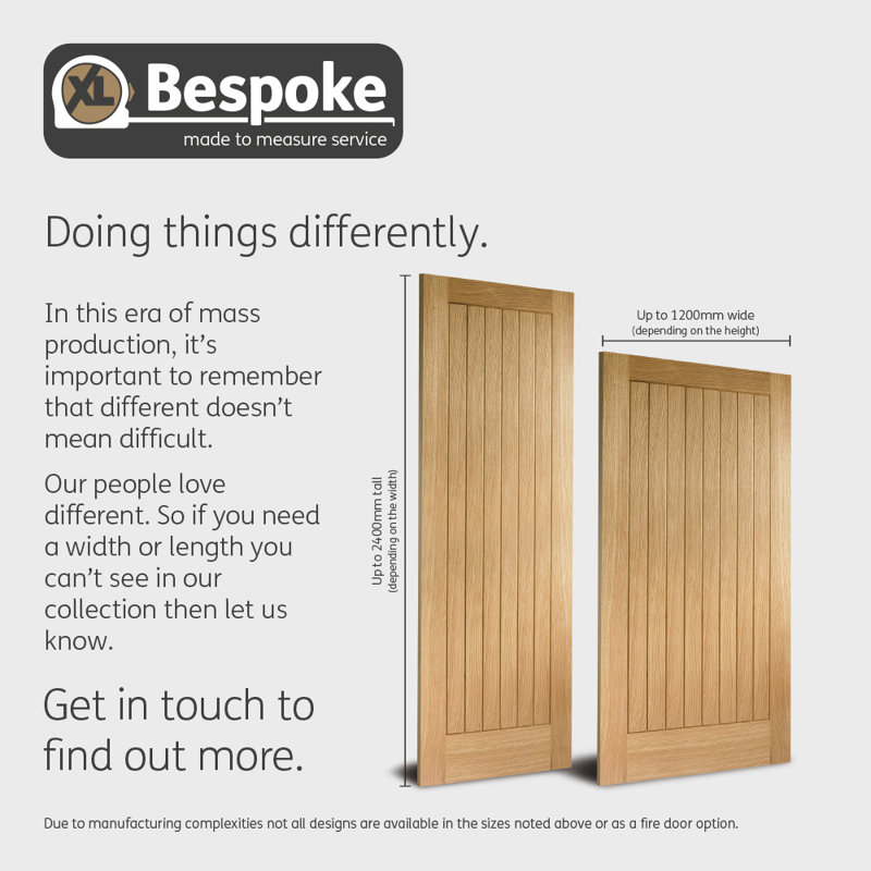 Internal Oak Worcester 3 Panel, 1981mm H x 533mm W x 35mm D