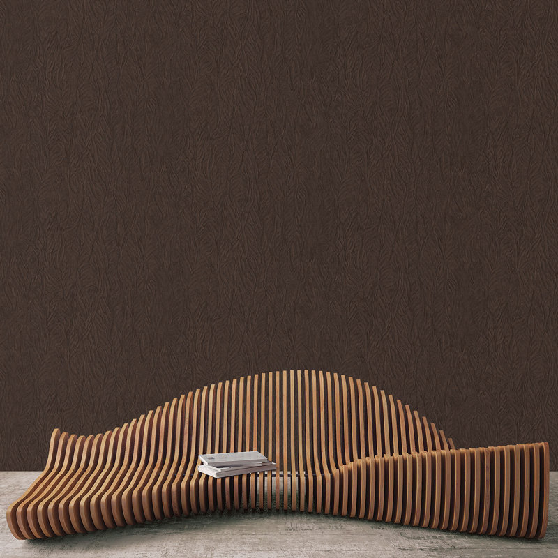 Adelphia Pearlescent Leaf Emboss Wallpaper Roll 10m x 53cm, Walnut