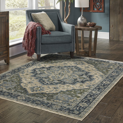Tapis oriental bleu / vert Hovis