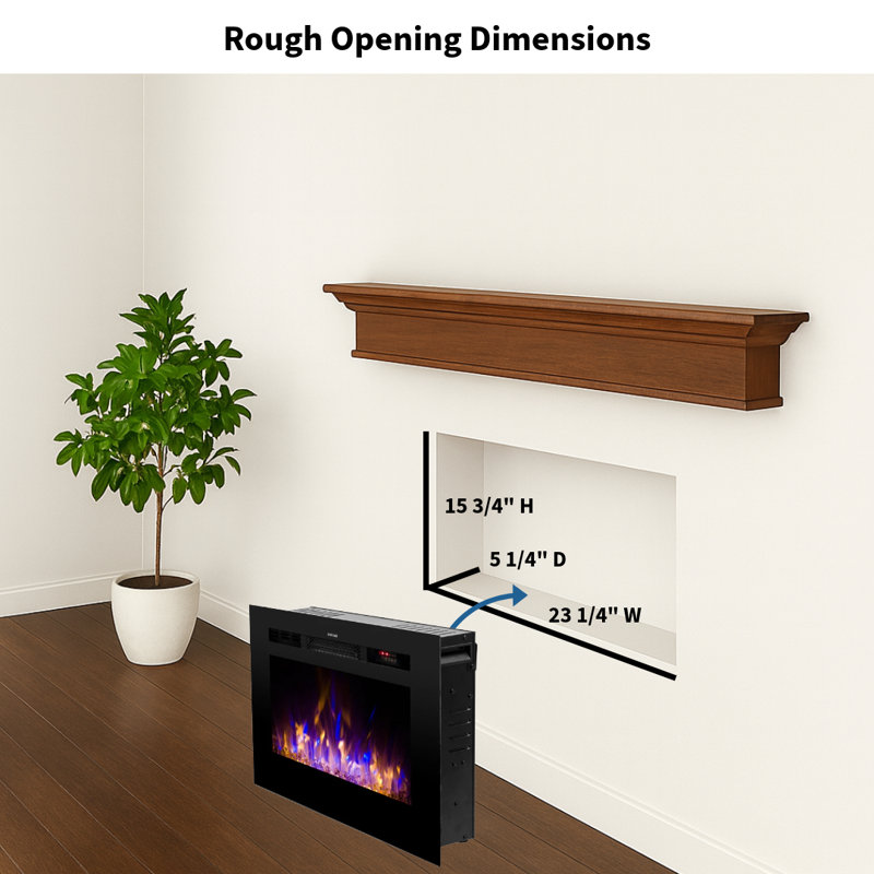 The Sideline 28 Electric Fireplace for Recessed or Wall Mount Installation