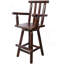 Tabouret de bar rustique - fabrication en bois de sapin, chaise avec repose-pieds, accoudoir large, tabouret de cuisine rustique, chaise de bistro haute pour salle à manger, restaurant, pub, 4 pieds, couleur brune