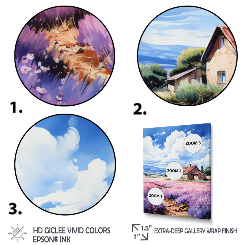 Tammo France Lavender Hues II, reproduction d'art sur toile, H 20 po x l 12 po x P 1 po, Toile tendue