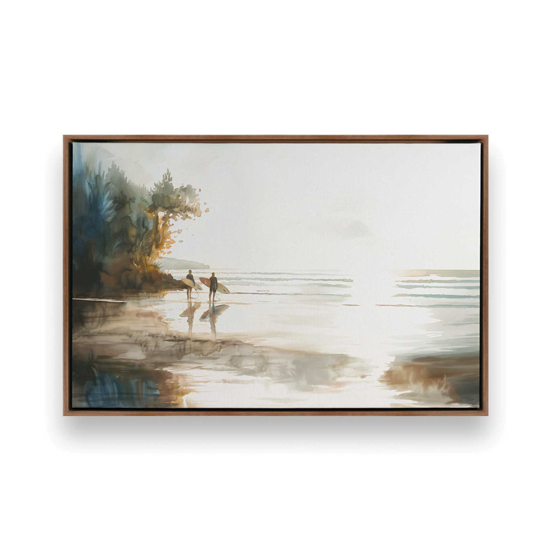 Promenade ensoleillée sur le rivage, H 33 po x l 49 po