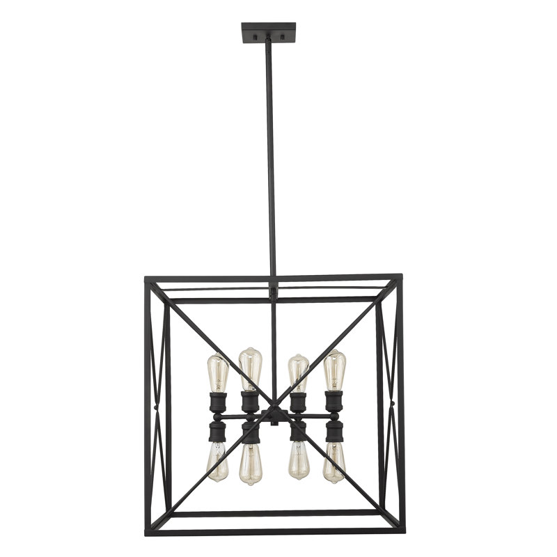 Lustre carré lanterne 8 lumières Maly