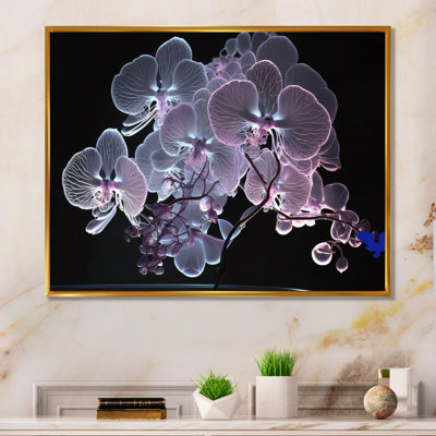 «Blossoming White Orchid in Luminescent Mauve IV», reproduction sur toile
