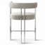 Tabouret de comptoir de 25 po avec accoudoirs recouverts de chenille et accoudoirs argentés (ensemble de 3)-132490178