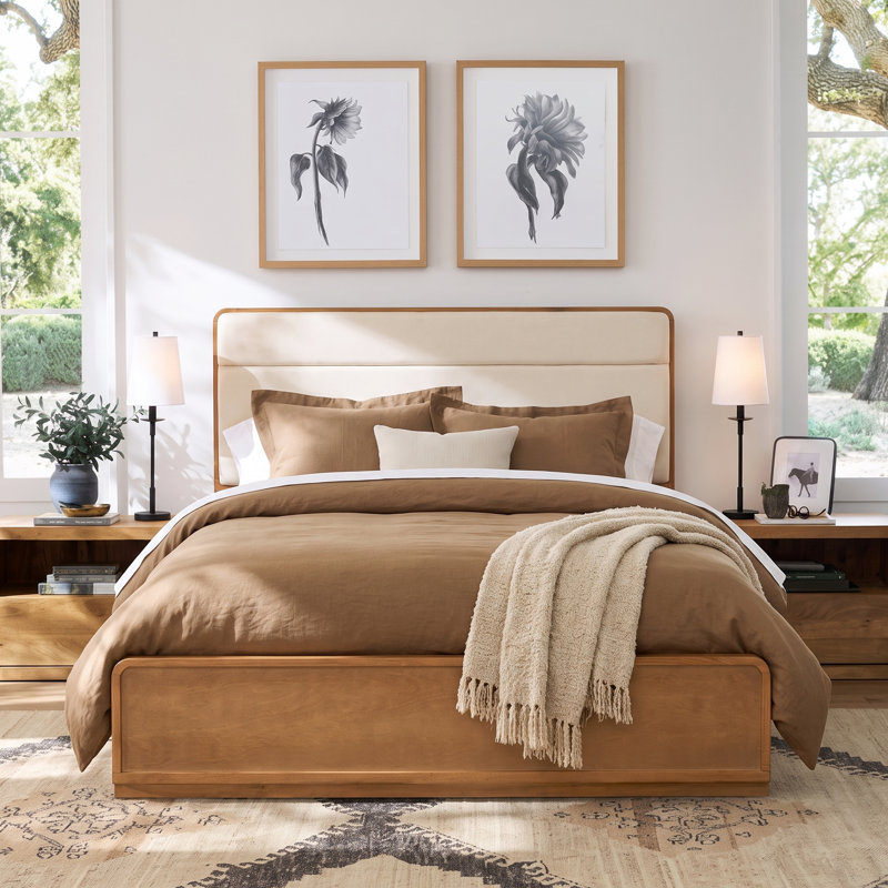 Lit plateforme en bois Seabrook, Grand lit