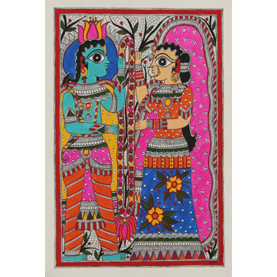 Suspension murale en polyester vivah panchami madhubani