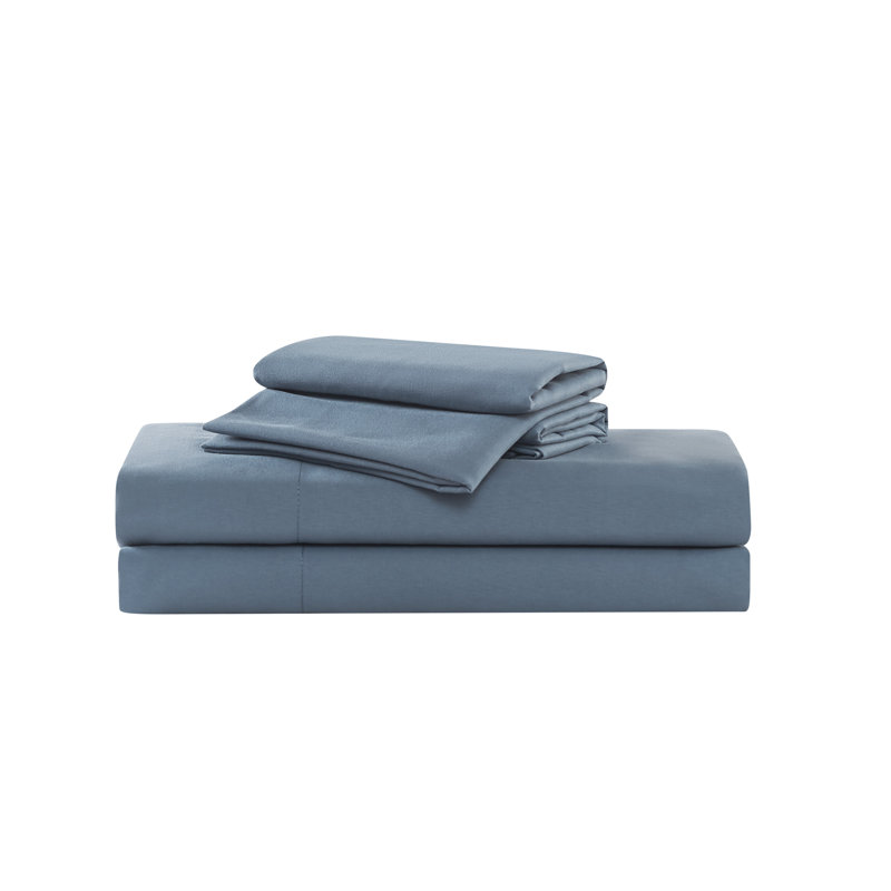 Truly Soft Solid Split Sheet Set, Blue, Full Sheet Set with 4 Pillowcases