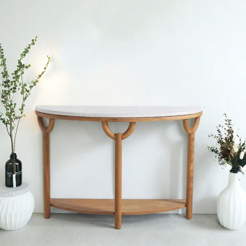 Console d'entrée en bois massif de style Mid-Century, H 31,5 po x l 39,4 po x P 13,8 po