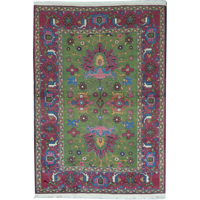 Tapis mauve de haute qualité noué à la main
