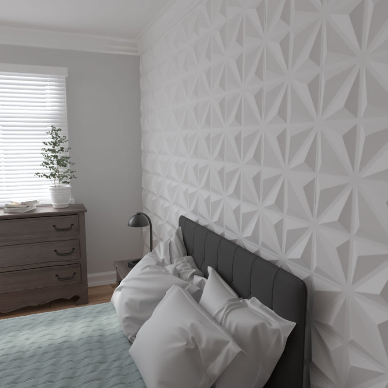 Panneau mural 3D 19,625 "x 19,625" en blanc (paquet de 12)