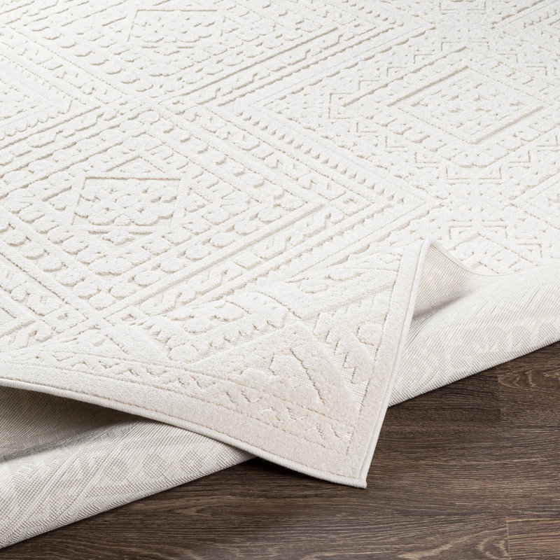 Tapis intérieur / extérieur crème Emert, Rectangle 2 pi x 2 pi 11 po