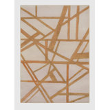 Evalynn Abstract Machine Woven Chenille/Polyester Area Rug in Gold