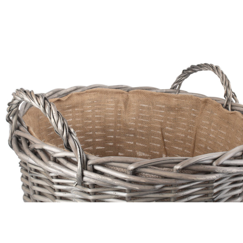 Martha Wicker Lined Log Basket Carrier