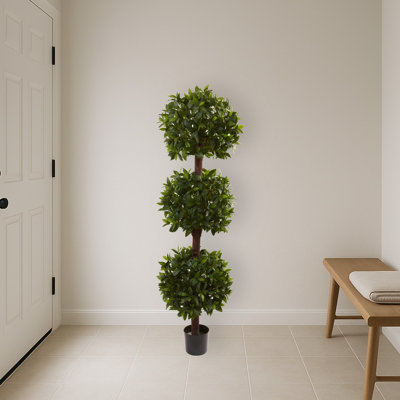 Sweet Bay Triple Ball Topiary Silk Tree
