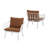  Huron Outdoor Patio PP Club Chair with Open Slat Accents, Weather Resistant, White and Brown Set of 2-1129951786