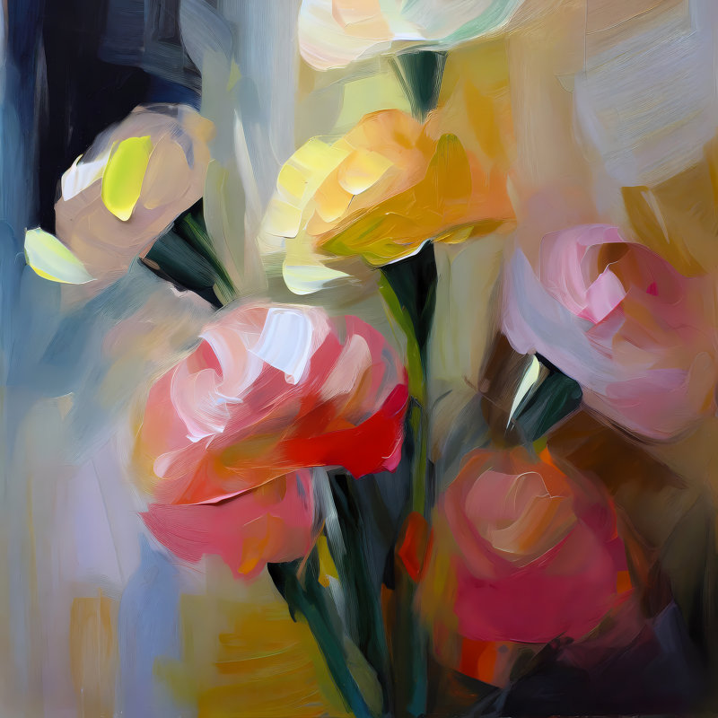 Bouquet lumineux de fleurs, H 24 po x l 24 po