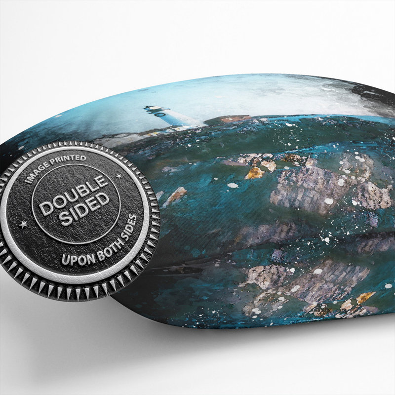 Lighthouse in Cape Elizabeth Maine Paint Splash Cushion with Filling, 55cm H x 55cm W x 20cm D