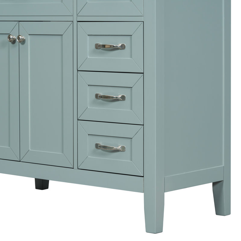 Meuble-lavabo 36 po avec lavabo, Argent argent, Vert