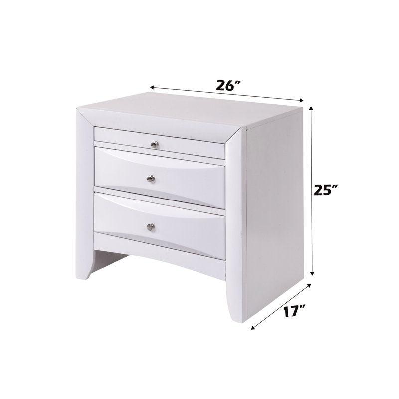 Table de chevet blanche avec structure et rangement fonctionnel d'apparence moderne et élégante