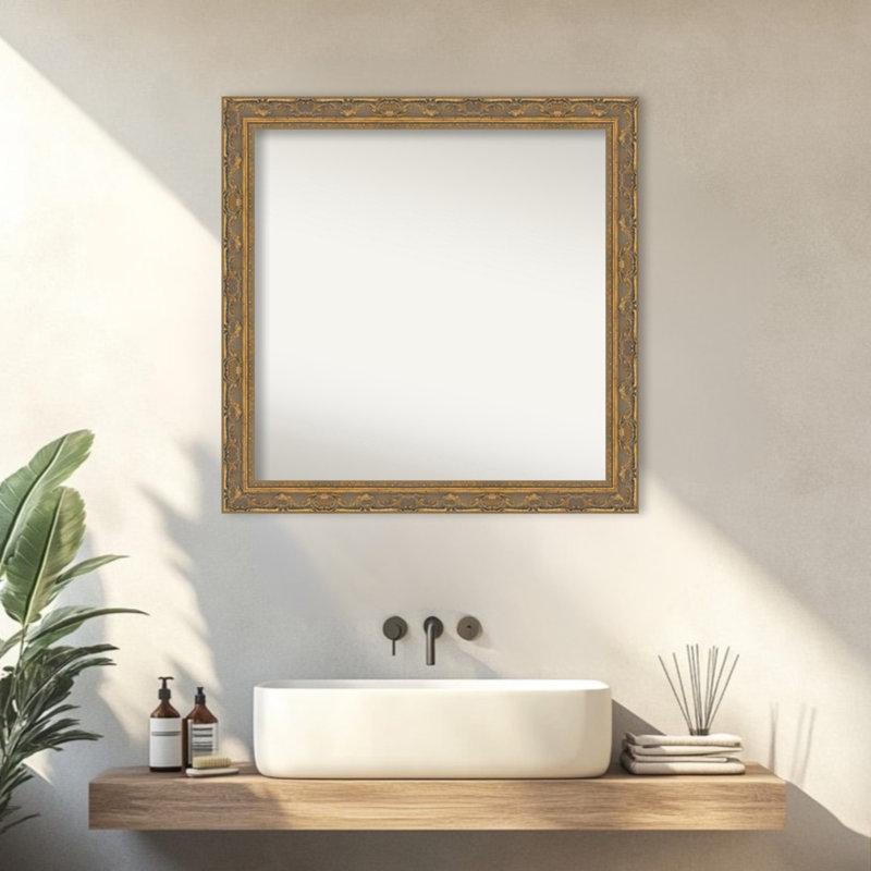 Miroir mural de salle de bain Filigree, Doré, 30,5 po x 30,5 po