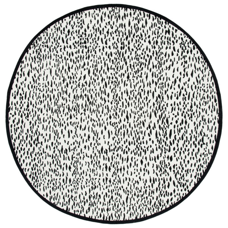 Tapis à pois tissé à la main Ankit Performance, Rond 6 pi