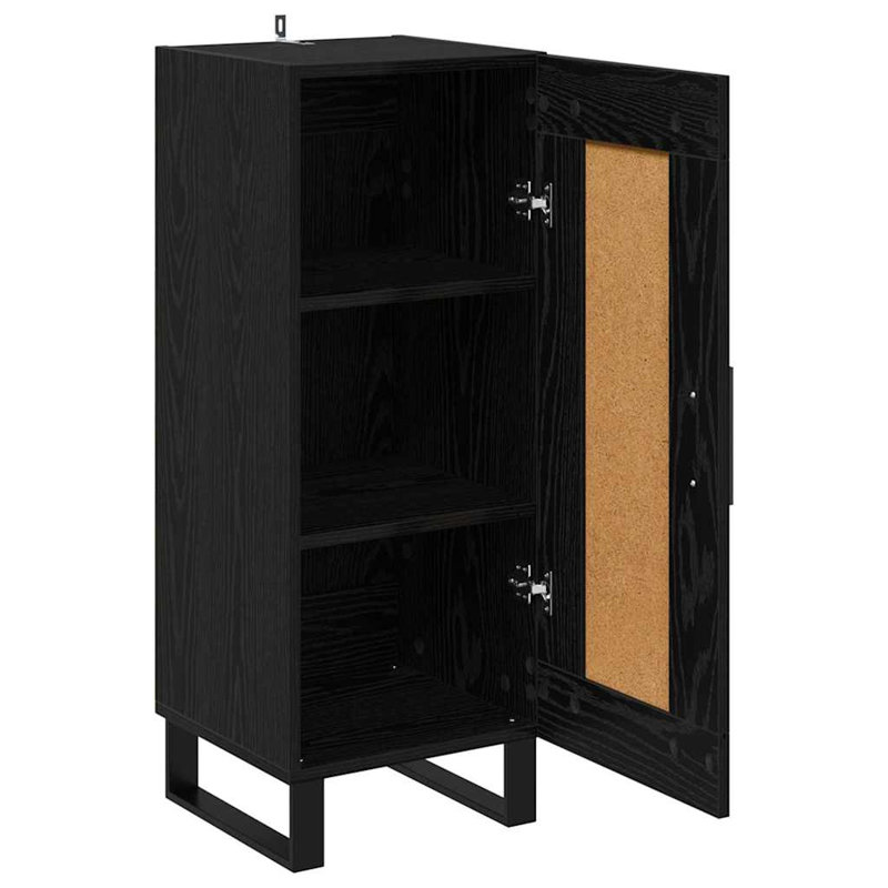  Sideboard Old Wood 34.5 X 34 X 90 Cm Engineered Wood And Iron, Black Oak