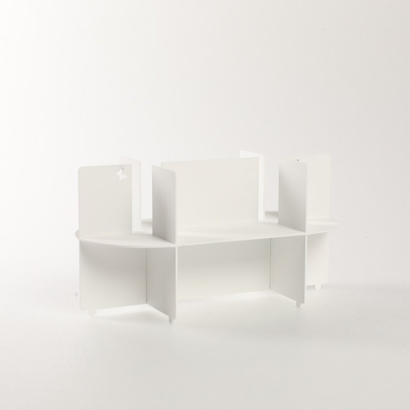 Metal Tabletop Candlestick, White