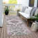 Machine Washable Indoor/Outdoor Xhevrie Pink Rug