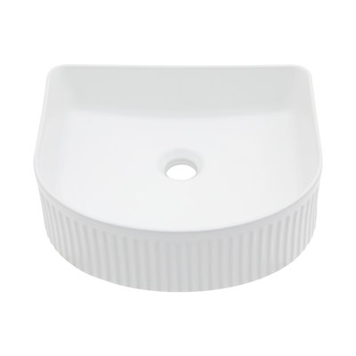 15.69"X13.69" White Ceramic Vessel Bathroom Sink