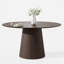 Ensemble de table à manger ronde en bois massif Chynthia pour 6 personnes avec 6 chaises rembourrées-1705932198