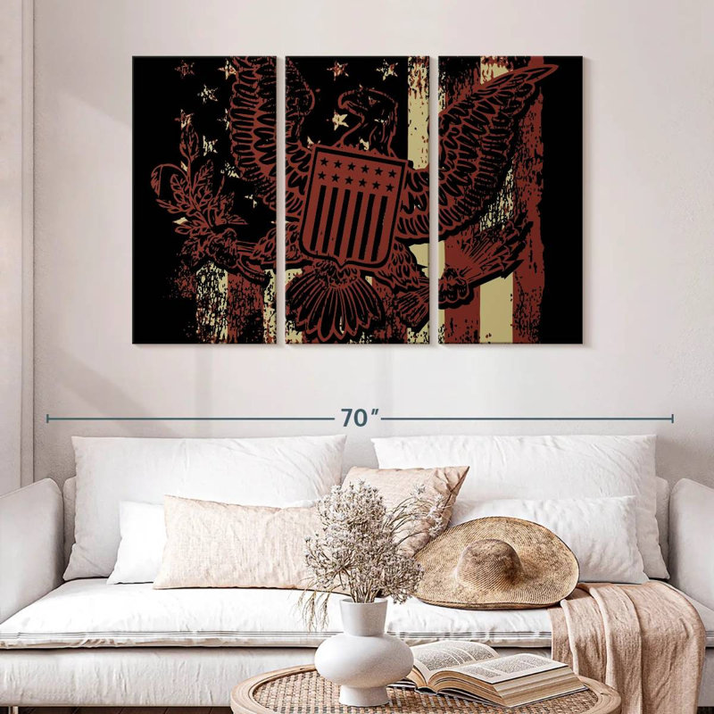 Brampt American Flag Grunge Eagle, 32" H x 50" W