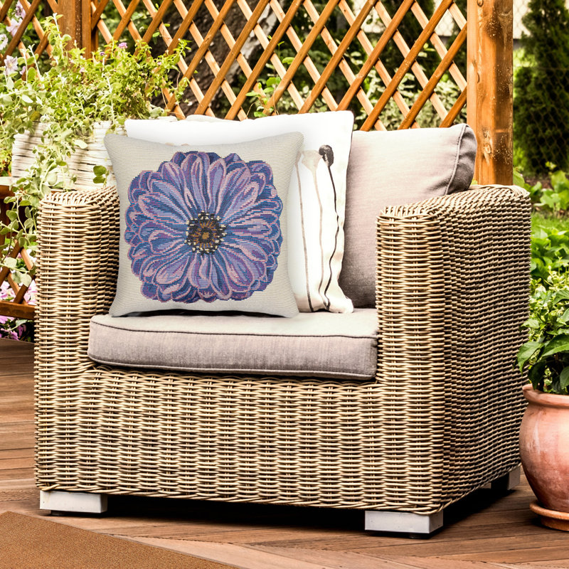 Marina Flower Indoor/Outdoor Pillow, Purple Floral