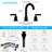 2 Handle Matte Black 3 Hole Widespread 360 Swivel Spout Bathroom Sink Faucet, 8 Inch, Brushed Nickel, Easy Installation Inch Design, Precise Control-128956783