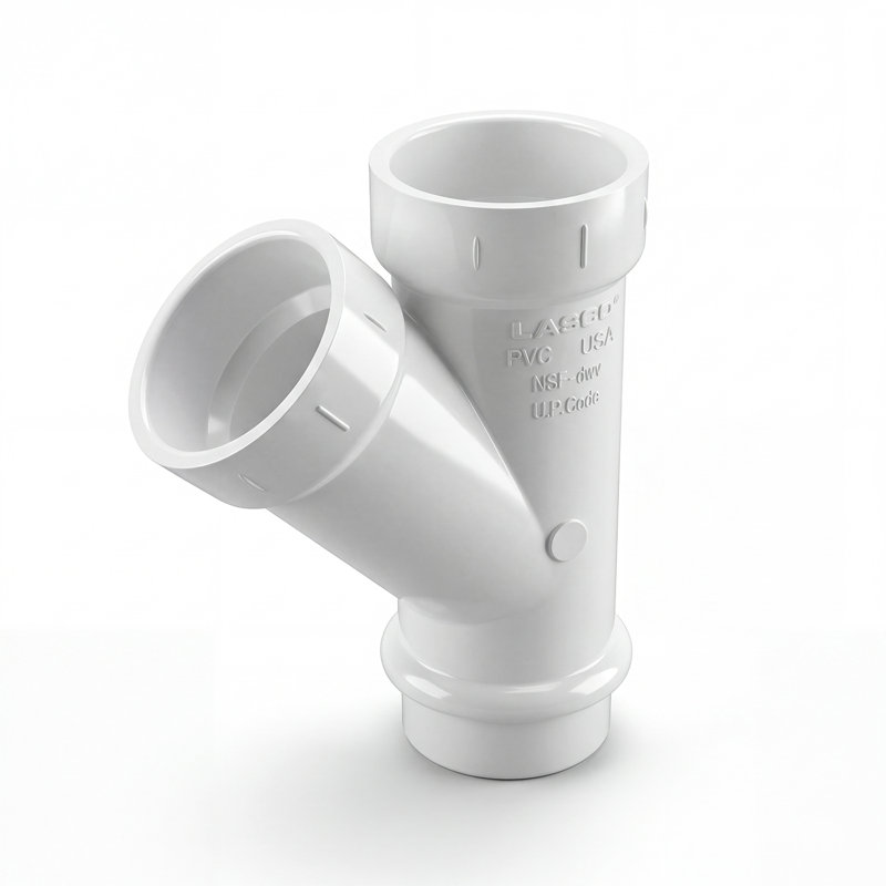 2 po. PVC VD Wye Street S x H x H, drain en PVC blanc, raccord d'évacuation et d'évacuation, (paquet de 30)