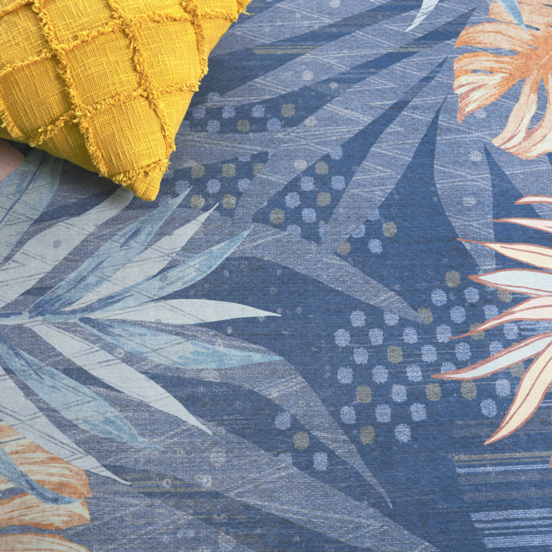 Tapis bleu / bleu clair Malibu 841, Rectangle de 5 pi x 8 pi