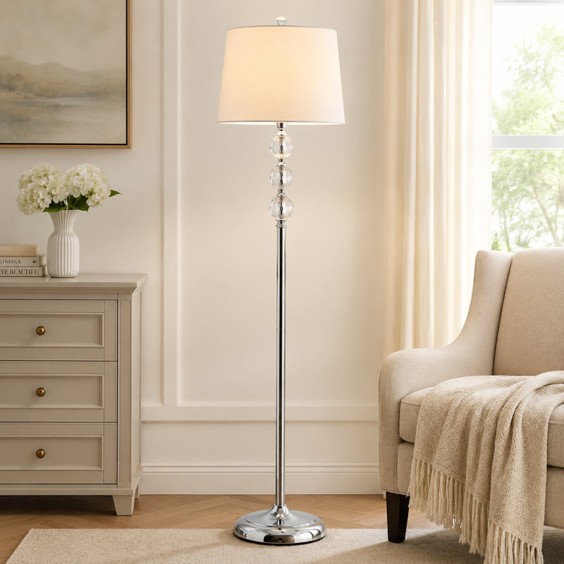 Alexys 62'' Polished Traditional Floor Lamp, White