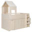 Lit mezzanine en bois avec bureau intégré et solutions de rangement multiples-181683614