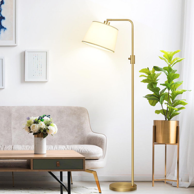 Reeside 65'' LED Arched Floor Lamp with USB, Gold