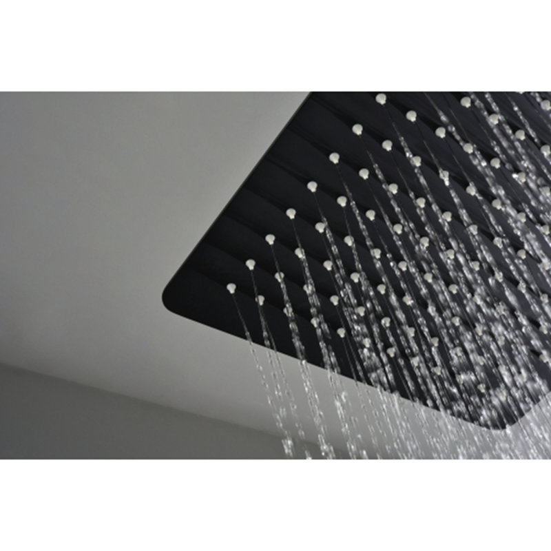 Rain Shower Head High Pressure Rainfall Showerhead Water Saving, Matte Black