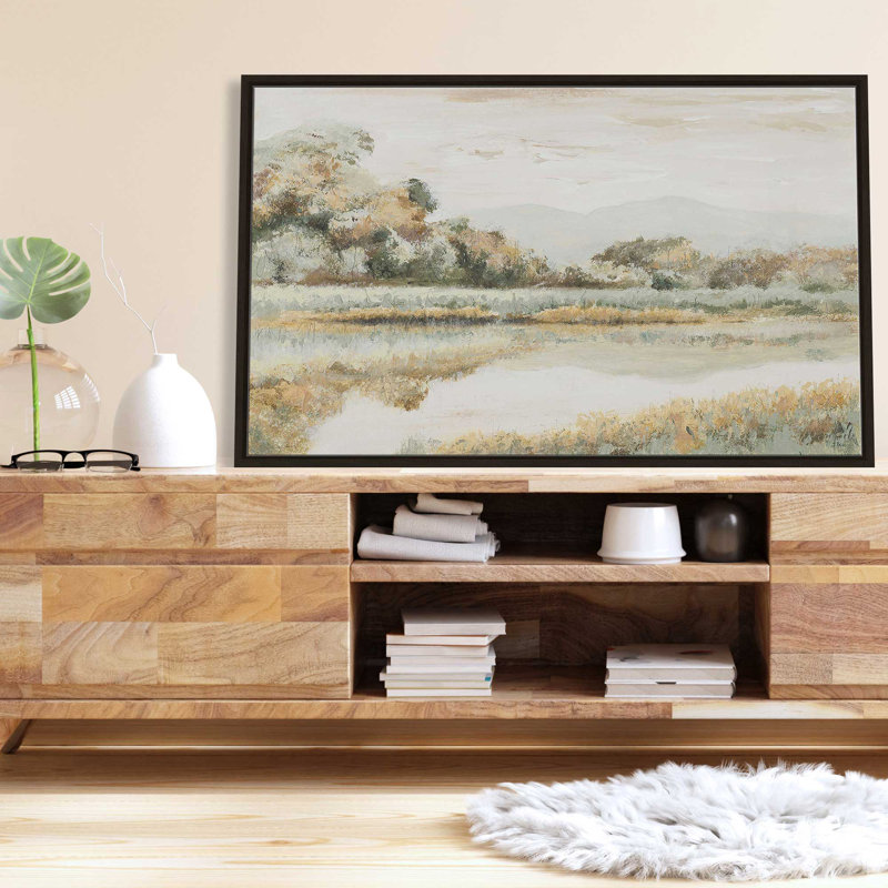 Rio Lindo - Peinture, L 63,5 po x H 39,5 po, Encadrement brun