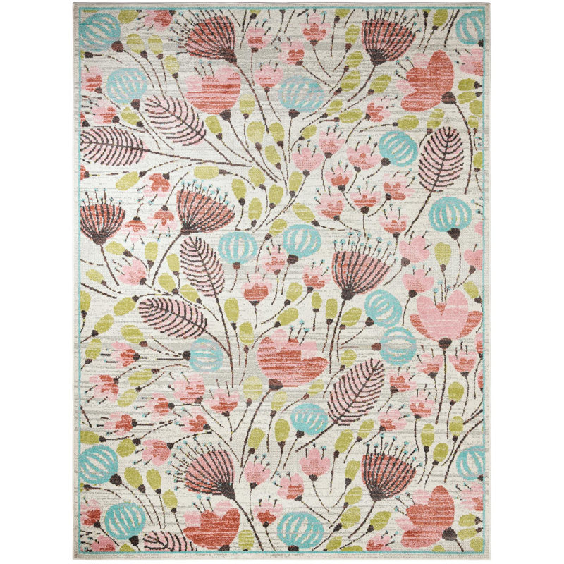 Whimsy Kids Wildflowers Rug, Rectangle 9' x 12' 