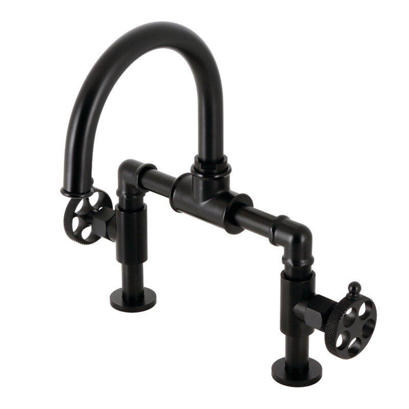 Robinet de salle de bain à large entraxe avec bonde Webb, Noir