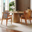 47.24 Inch Oak Tone Round Wood Kitchen Dining Table, Household Leisure Coffee Table