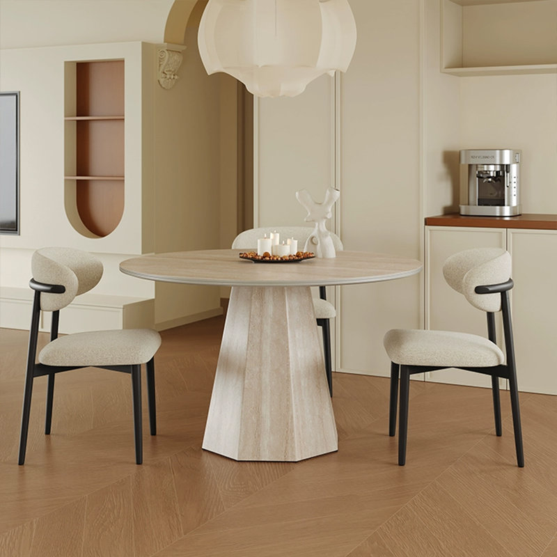 39,37 po Une petite table de conférence ronde peut accueillir six personnes., 29.53" H x39.37" W x39.37" D